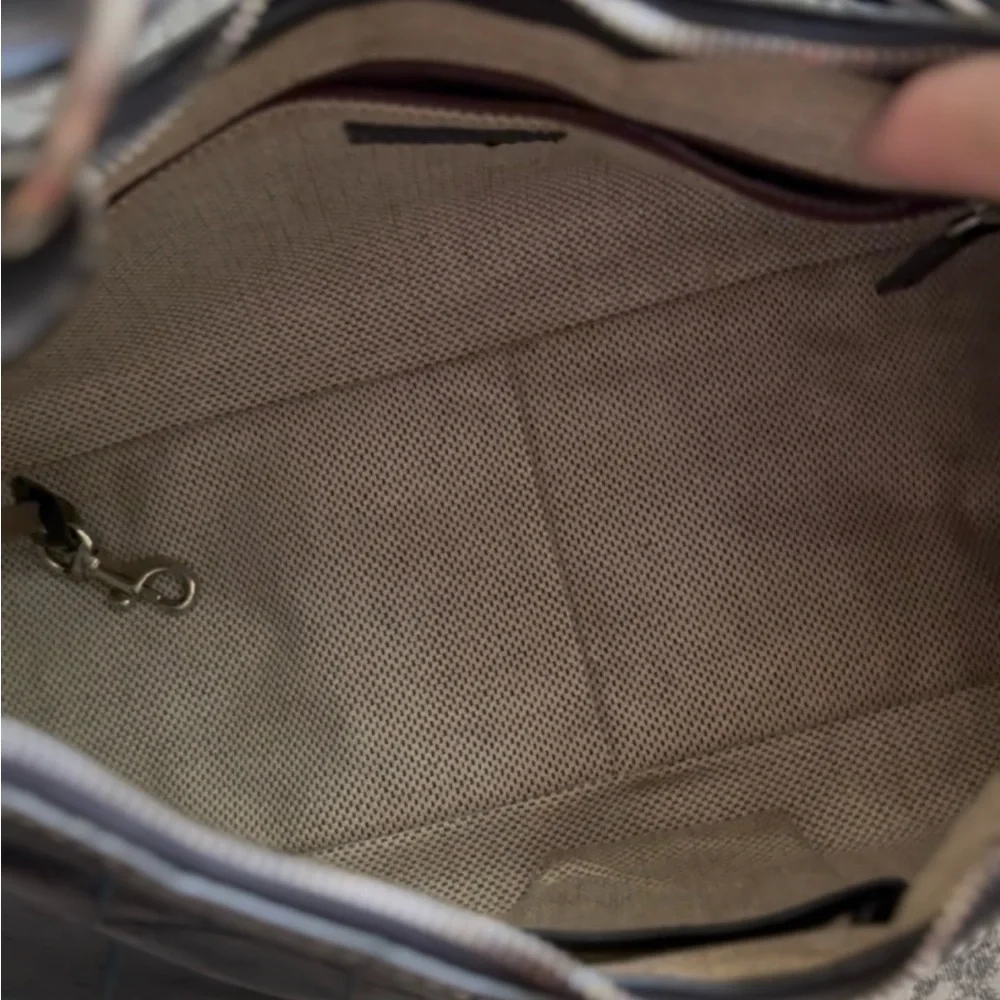 Dooney & Bourke Y2K Harrison Hobo Black with Blue Overlay Crocodile Leather